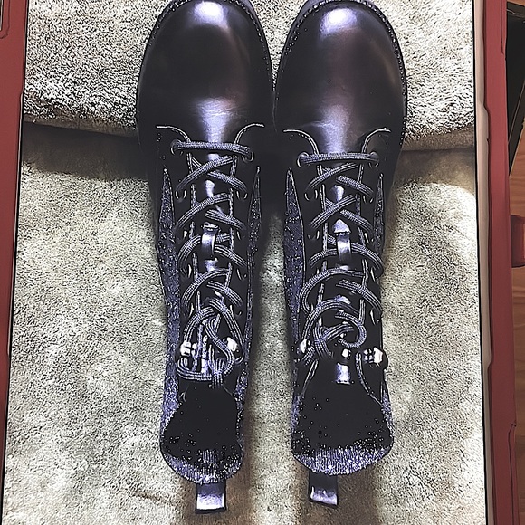 Daisy Fuentes Rhinestone Combat Boots - Picture 6 of 9